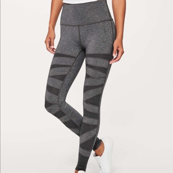 lululemon athletica Pants - LULULEMON Grey Wunder Under Tight Tech Mesh 28"